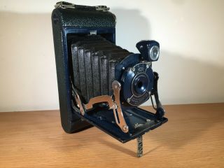 Rare Antique Dark Blue Kodak No.  1 Pocket Junior Camera With Case