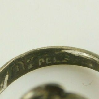Vintage Southwestern Sterling Silver Coral Ring Size 8 5
