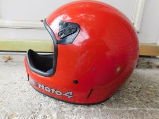 Vintage Bell Moto 4 Force Flow Red Helmet