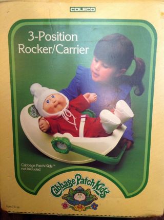 Vintage Cabbage Patch Kids Doll Carrier Car Seat Rocker Strap Coleco 1982 BOXED 2