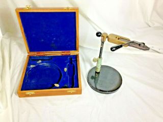 Antique Fly Tying Vice With Wood Case