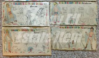 14 UNCUT NEWSPAPER PAPER DOLLS ' COLOR ' N CUT - OUT DOLL BY BETTY LANE ' 1976 3