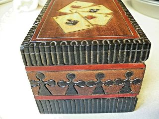 Krakow Hand Carved Wood Playing Card Storage Box Made In Poland
