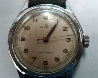 Mens Helbros Military Style Vintage Wrist Watch Good