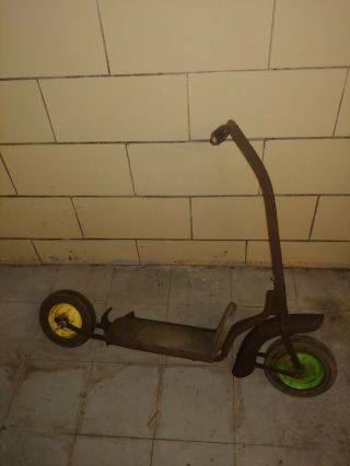 Rare Antique Scooter Both Wheels Ready For Restoration Awesome Find 1930s