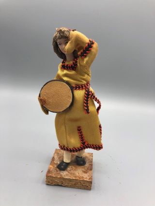 Vintage Handmade Sabra Folk Doll Made In Israel Woman With Drum