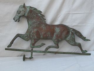 Vintage Copper Trotting Horse Weather Vane 33 " Mid 20 Th C.