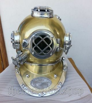 Diving Helmet Antique Vintage Divers Solid Steel US Navy Mark V 18 