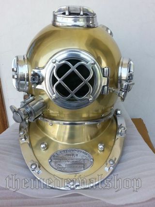 Diving Helmet Antique Vintage Divers Solid Steel US Navy Mark V 18 