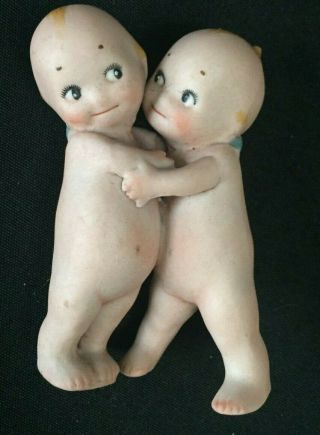 Vintage 3 " Kewpie Doll Figurine,  Hugging Figures,  Unmarked
