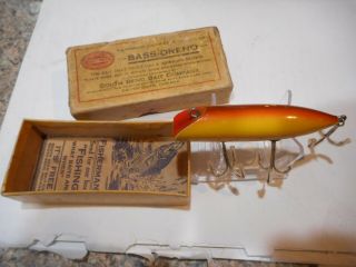South Bend Bass - Oreno 973 In Intro Box Combo Good Color Vintage Wood Lure