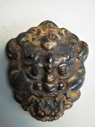Hongshan Culture Magnetic Jade Stone Carve Head Of Lion Jade Pendant L424