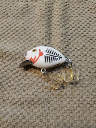Vintage Heddon Punkinseed 9630 Fishing Lure White W/black & Red