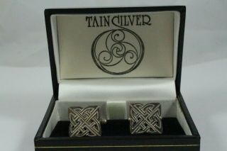 Vintage Tain Sterling Silver Scottish Celtic Cufflinks