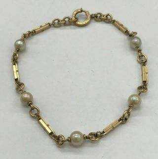 Antique 1/20 12k Gold Fill Pearl Bracelet Victorian/art Noveau?