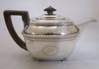 Good Antique Georgian Sterling Silver Teapot,  602 Grams,  1806