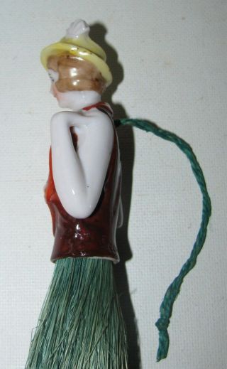 Antique Germany German Fine Porcelain Half Doll Flapper Small Crumb Whisk Broom 2