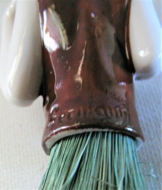 Antique Germany German Fine Porcelain Half Doll Flapper Small Crumb Whisk Broom 4