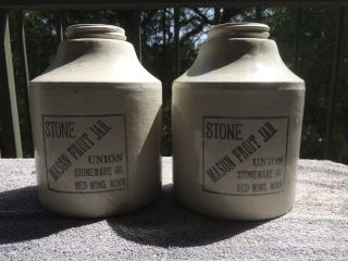 Matching Set Of 1899 Red Wing Antique Union Stoneware Co.  Stone Mason Fruit Jars