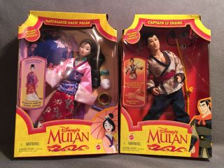 Vintage Disney Mulan Matchmaker Magic Mulan And Captain Li Shang Figures 1997