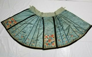 Antique Chinese 19thc Hand Embroidered Skirt