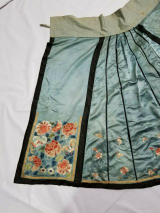Antique Chinese 19thC Hand Embroidered Skirt 2