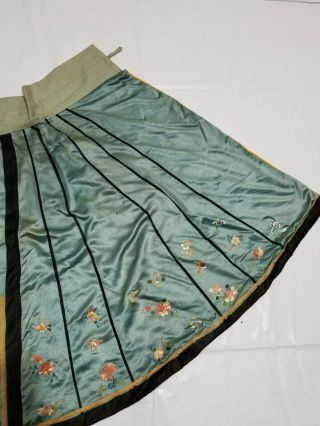 Antique Chinese 19thC Hand Embroidered Skirt 5