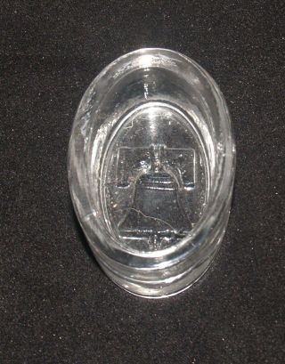 Antique Victorian Eapg Glass Miniature Open Salt 1876 Liberty Bell Centennial