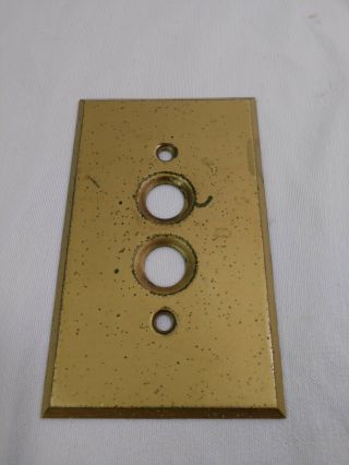 Vintage Brass Push Button Light Switch Wall Cover Plate 4.  5 " H X 2.  75 " W No Screws