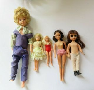 5 Assorted Vintage Dolls From The 1960 