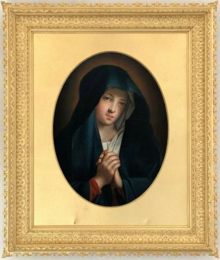 Madonna In Sorrow Italian Old Master Oil Painting Il Sassoferrato (1609 - 1685)