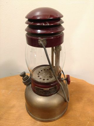 Antique American Gas Machine Co.  Lantern No.  3708 Macbeth Thermo Globe Red