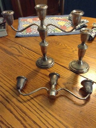 Sterling Weighted Empire Candle Sticks