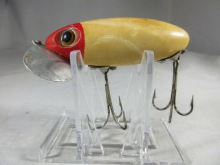 Vintage Fishing Lure Fred Arbogast Jitterbug Red White 2 1/2 Inches