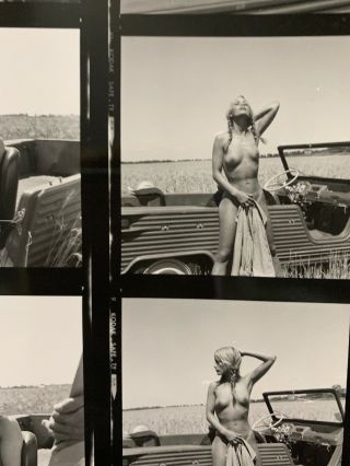 B/W 8X10 Contact Sheet 1960 - 70’s ART Posed Nude w/ Vintage JEEP BY Serge Jacques 7