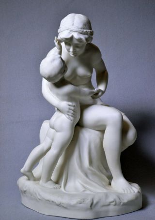 Swedish Gustavsberg Parian Figurine Neoclassical Porcelain Nude Scene 1925 3