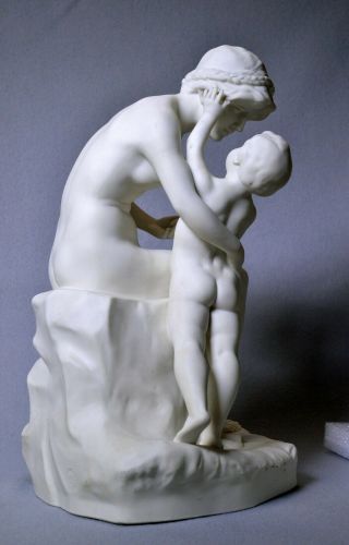 Swedish Gustavsberg Parian Figurine Neoclassical Porcelain Nude Scene 1925 4