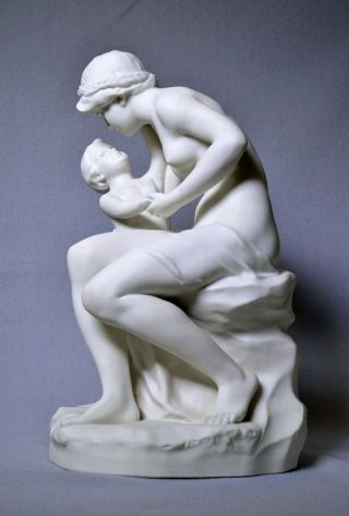 Swedish Gustavsberg Parian Figurine Neoclassical Porcelain Nude Scene 1925 6