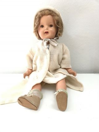 ANTIQUE BISQUE DOLL WITH TEETH AND SLEEPY EYES SHIRLEY TEMPLE 2