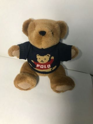 Vintage 1997 Polo Ralph Lauren 15inch Sweater Teddy Bear Stuffed Animal Rare