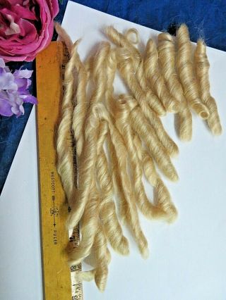 Vintage English Mohair 3 - 8 " Long Ringlets For Doll Wig Making Blonde