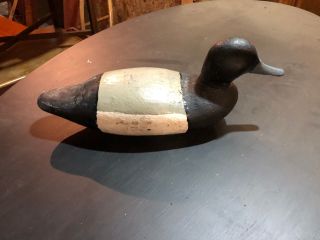 Antique Primitive Hand Carved Hollow Wood Duck Decoy For Hunting (2)