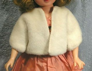 18 - 20 " Vintage Fashion Doll Clothing Faux Fur Jacket Fits Cissy Revlon & More