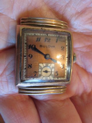 Vintage Bulova Art Deco 14k Rolled Gold Plate - Rose Gold - Mechanical Tank Watch