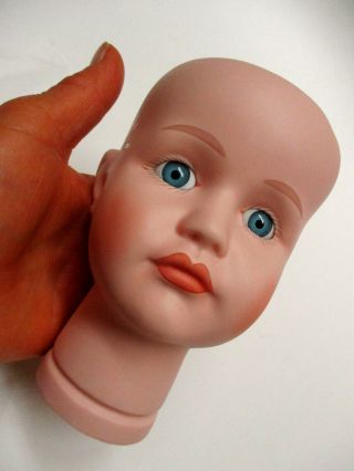 Vintage Bisque - Porcelain Doll Part Big Head 5 " Tall X 10 - 3/4 " Aroud For 26 " Doll
