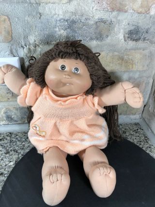 Vintage Coleco 1985 Cabbage Patch Kids Brown Hair & Eyes Doll Xavier Roberts Cpk