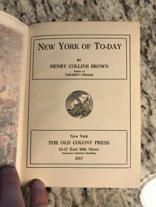 1917 Antique Guide Book " York Of Today "