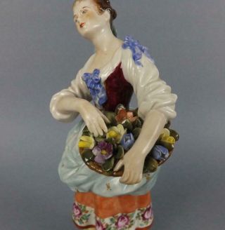Antique Porcelain Dresden German Lady Figurine by Volkstedt 4