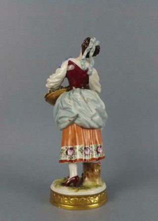Antique Porcelain Dresden German Lady Figurine by Volkstedt 6