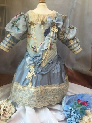 Susan Hitzel Silk Dress Set - Antique Bisque 26 - 27 " French German Doll,  Jumeau,  Bru